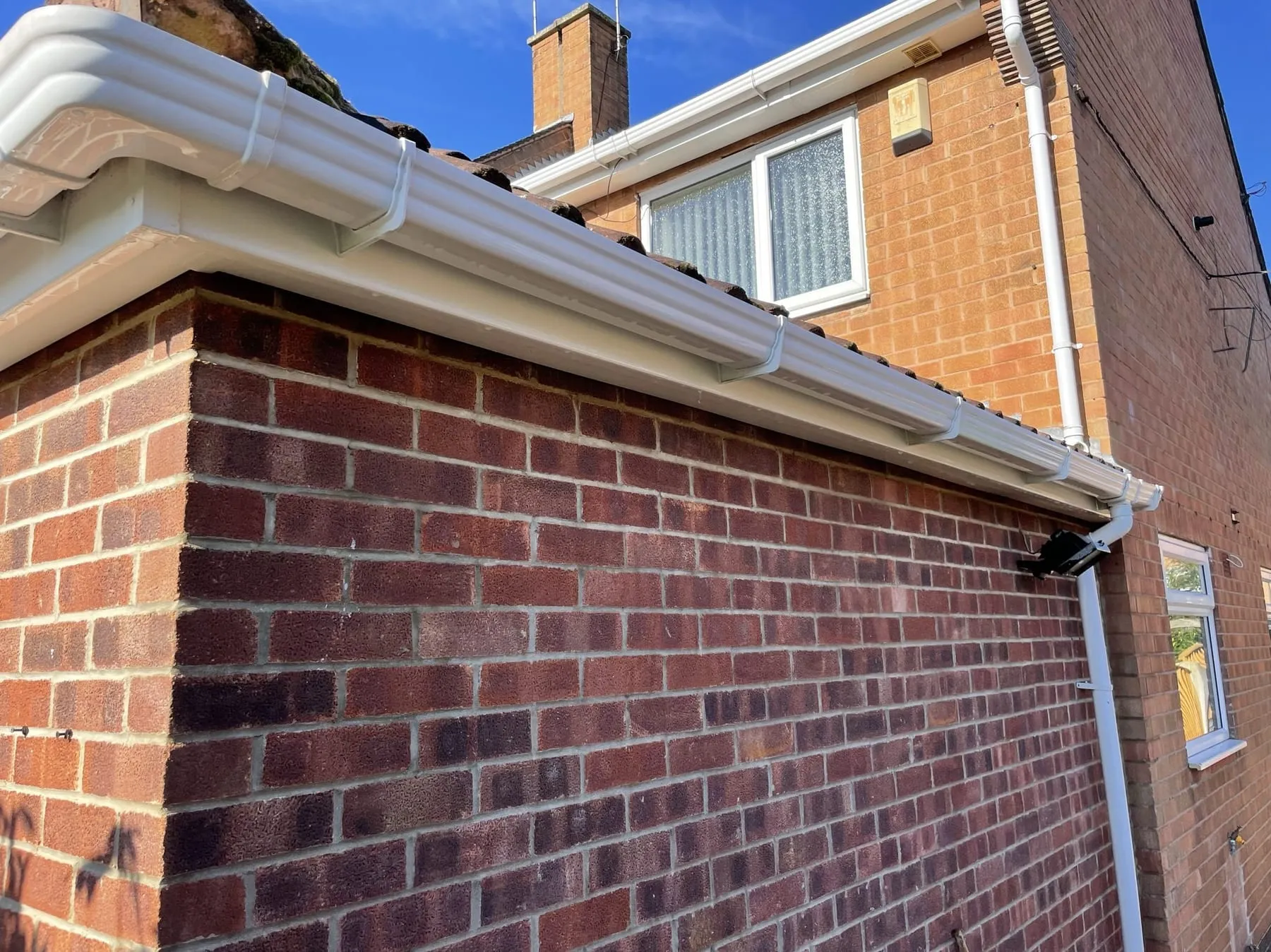White uPVC fascias and soffits after cleaning